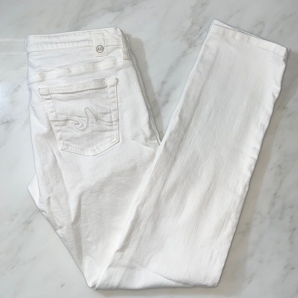 The Stilt Cigerette Leg Adriano Goldschmied White Cotton Jeans 27R